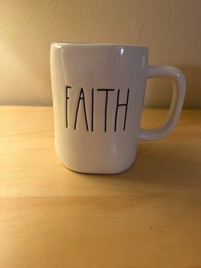 Rae Dunn White Ceramic FAITH Mug